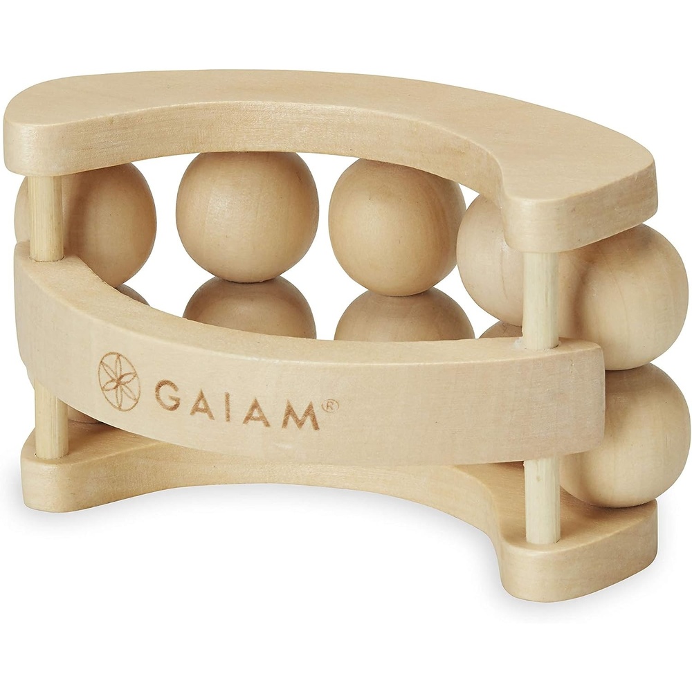 image:imageGaiam Relax Massage Ball Roller Handheld Wooden Tool  Wooden Massage Ball Roller  Total Body Tension Relaxation amp Stress Relief  Ergonomic Design  Home amp Office Use