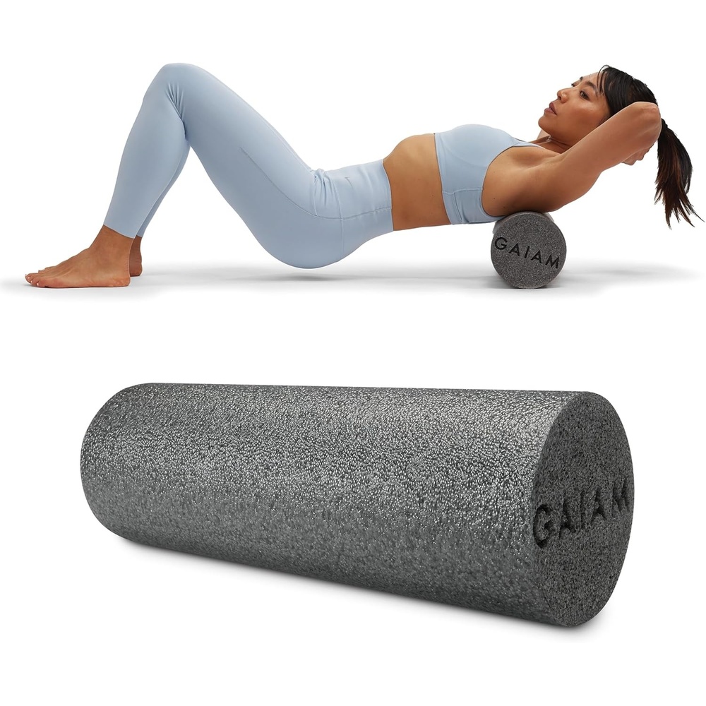 image:imageGaiam Restore Foam Roller Muscle Recovery 18 Grey HighDensity EVA Foam Deep Tissue Massage Pre amp PostWorkout Muscle Recovery Multiple Sizes Home amp Gym
