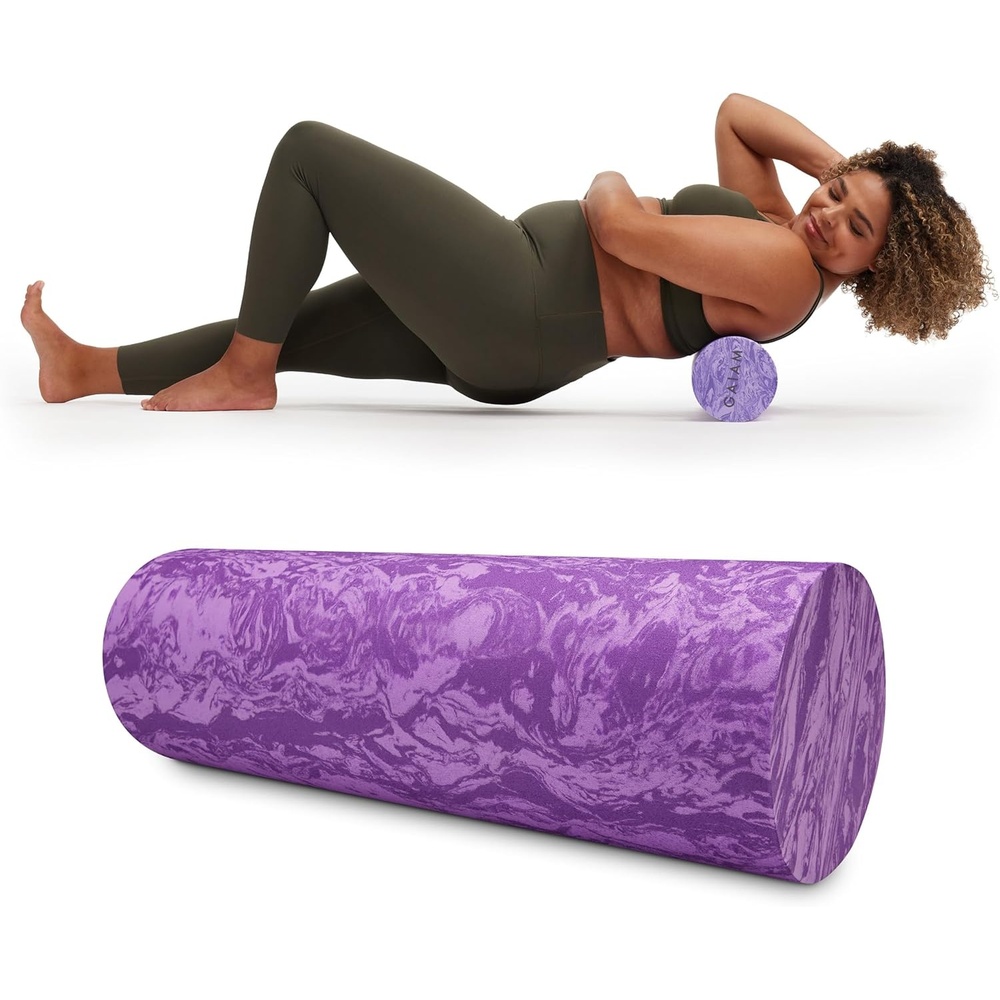 image:imageGaiam Restore Foam Roller Muscle Recovery 18 High Density Purple HighDensity EVA Foam Deep Tissue Massage Pre amp PostWorkout Muscle Recovery Multiple Sizes Home amp Gym