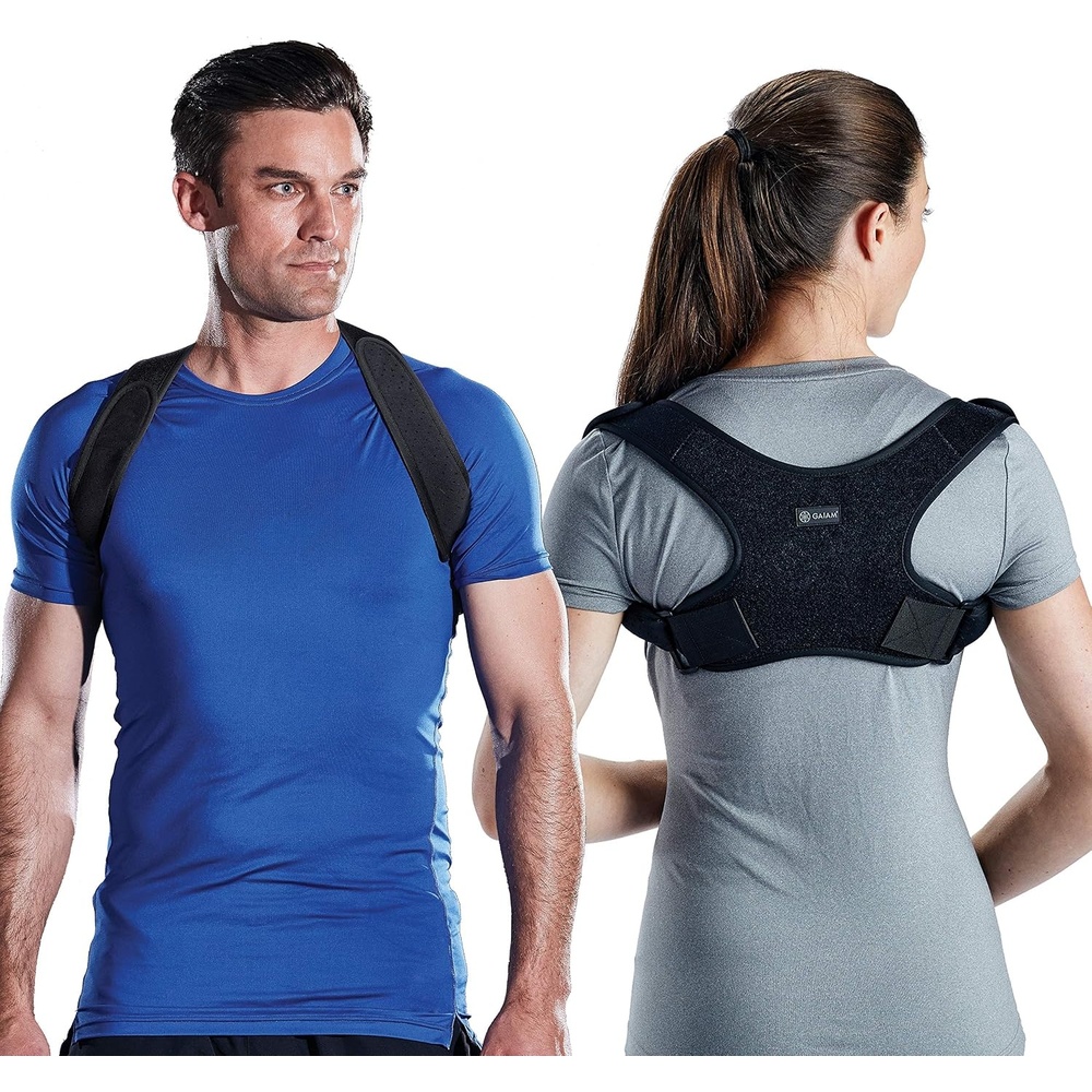 image:imageGaiam Restore Posture Corrector for Women amp Men Back Straightener Adjustable Straps Compact Brace Support for Clavicle Neck Shoulder Invisible Pain ReliefNeoprene