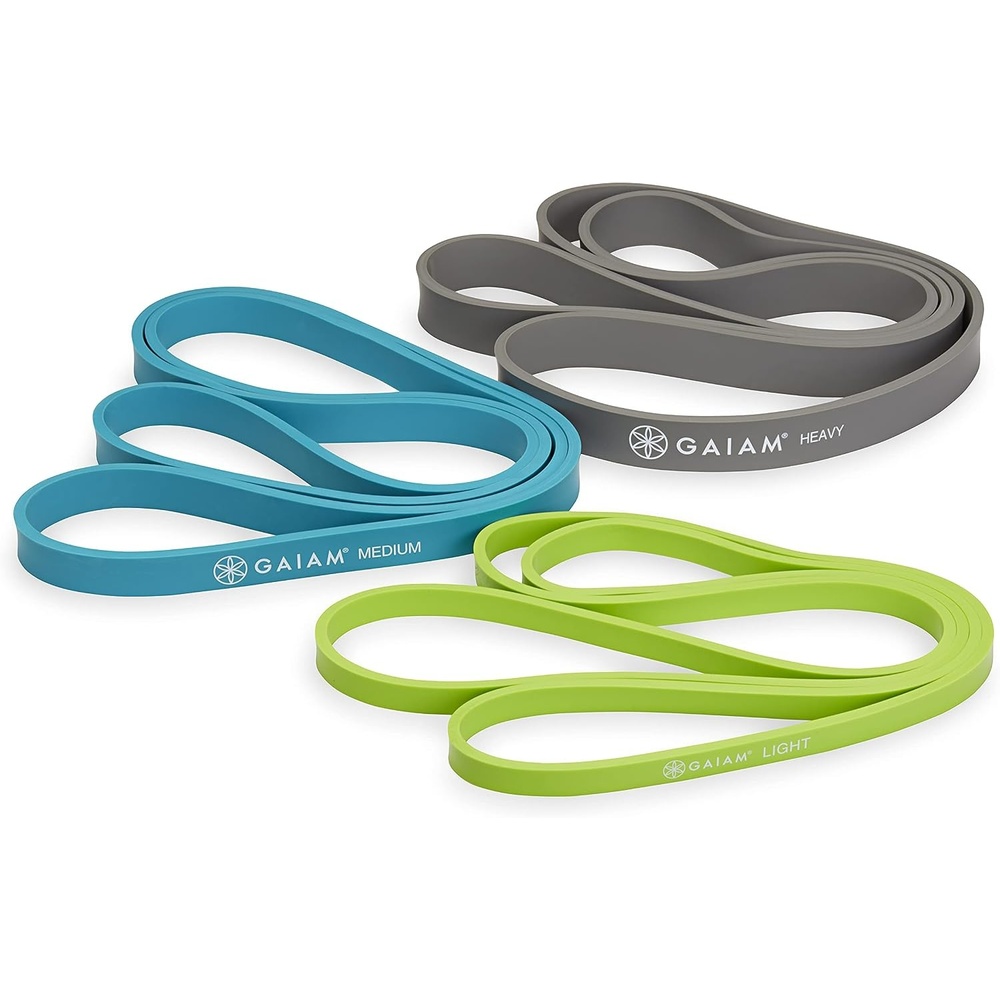 image:imageGaiam Restore Resistance Training Workout Pull Up Bands 3 Pack ExtraStrong Durable Progressive Resistance Exercise Loop Cords for Assisted Pull Ups and Strength Bands Training