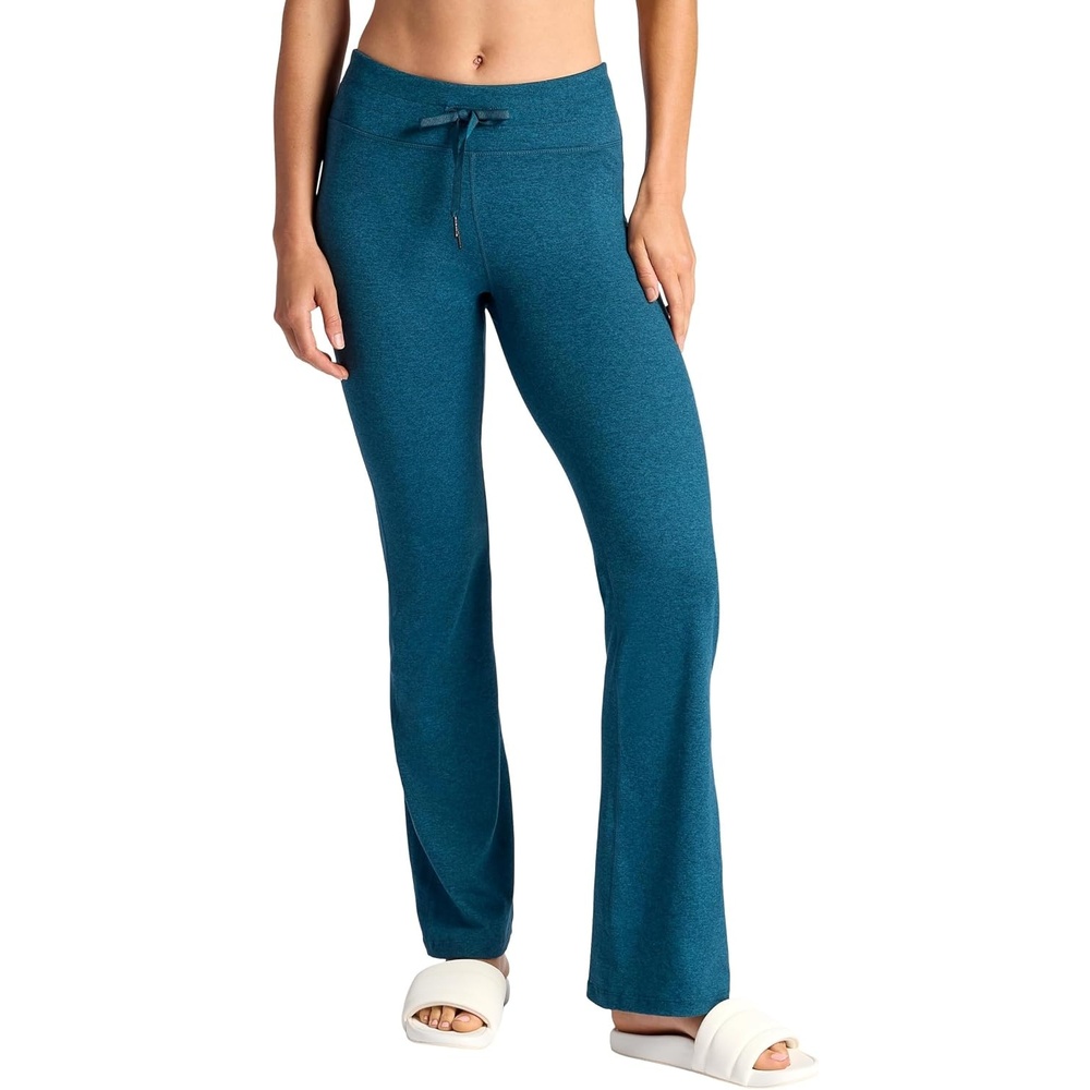 image:imageGaiam Womens Marled HighRise Flare Pant Slim Fit 315 Inseam Stretch Midweight Heathered MaterialReflecting Pond Heather