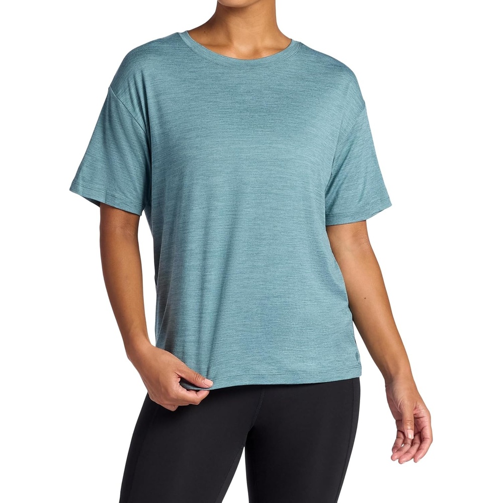 image:imageGaiam Womens Oversized Performance TShirt Oversized Fit Stretch Lightweight MaterialGoblin Blue Heather