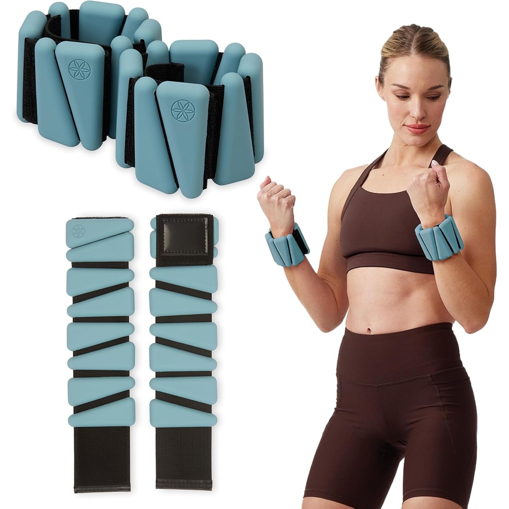 image:imageGaiam Wrist and Ankle Weights Wearable Bracelet to Strengthen Tone amp Sculpt Adjustable Ankle Weights for Women amp Men for Yoga Dance Pilates Barre Cardio Home amp Gym UseSeafoam