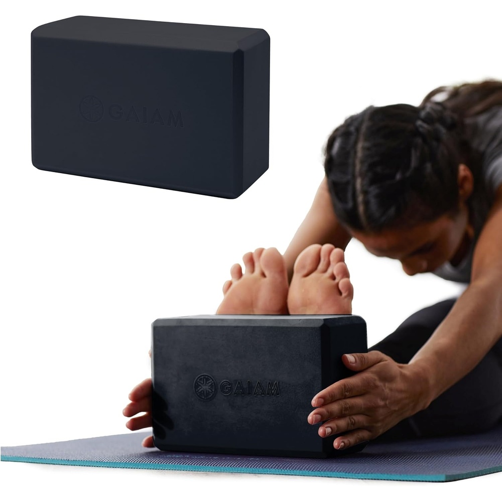 image:imageGaiam Yoga Block Supportive LatexFree Eva Foam Soft NonSlip Surface with Beveled Edges for Yoga Pilates MeditationBlack