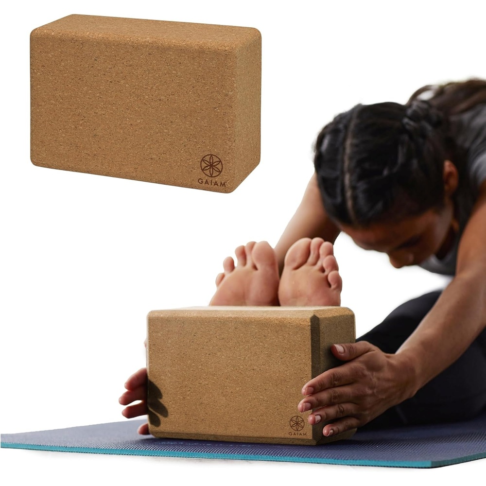 image:imageGaiam Yoga Block Supportive LatexFree Eva Foam Soft NonSlip Surface with Beveled Edges for Yoga Pilates MeditationCork