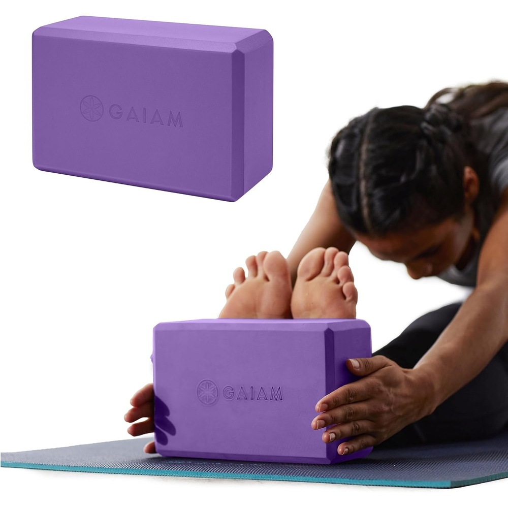 image:imageGaiam Yoga Block Supportive LatexFree Eva Foam Soft NonSlip Surface with Beveled Edges for Yoga Pilates MeditationDeep Pueple