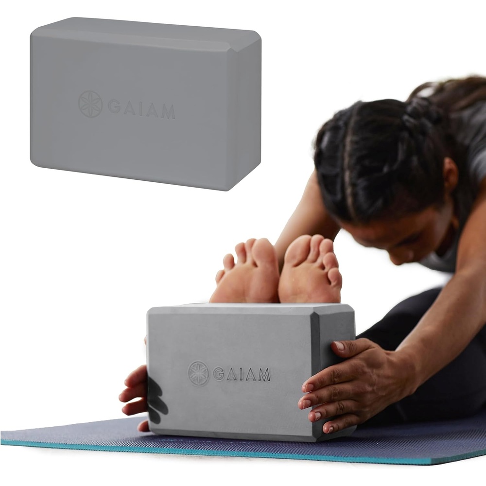 image:imageGaiam Yoga Block Supportive LatexFree Eva Foam Soft NonSlip Surface with Beveled Edges for Yoga Pilates MeditationGrey