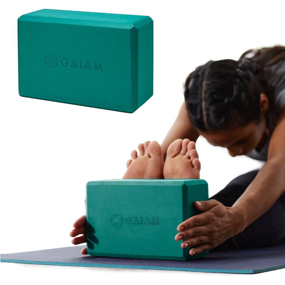 image:imageGaiam Yoga Block Supportive LatexFree Eva Foam Soft NonSlip Surface with Beveled Edges for Yoga Pilates MeditationLush Teal