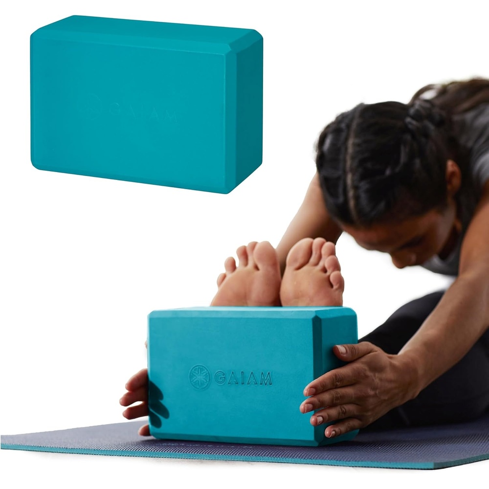 image:imageGaiam Yoga Block Supportive LatexFree Eva Foam Soft NonSlip Surface with Beveled Edges for Yoga Pilates MeditationVivid Blue