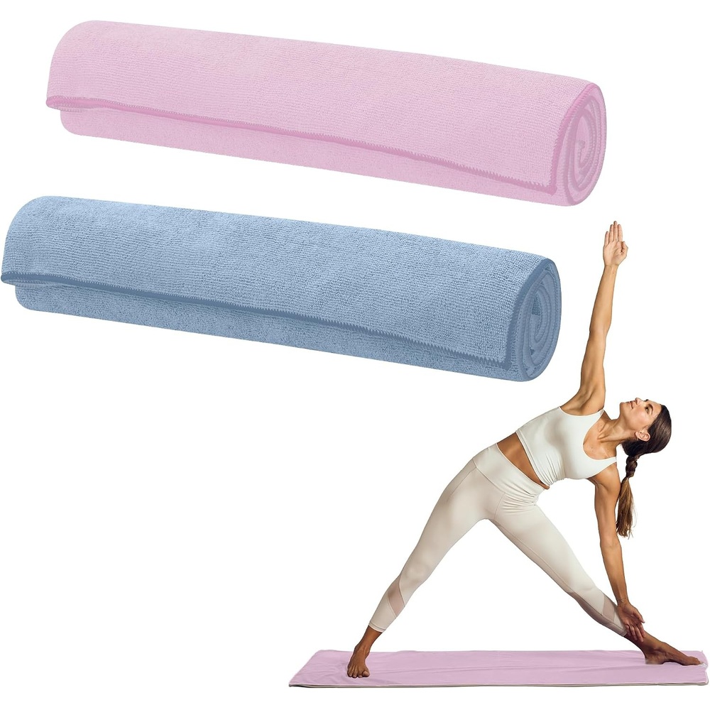 image:imageGaiam Yoga Mat Towel NonSlip Microfiber Hot Yoga Heron Lilac MatSized Fit QuickDry Microfiber NonSlip Silicone Bottom Machine Washable Hot Yoga amp Pilates 68x24Lilac LaceSkyway 2pk