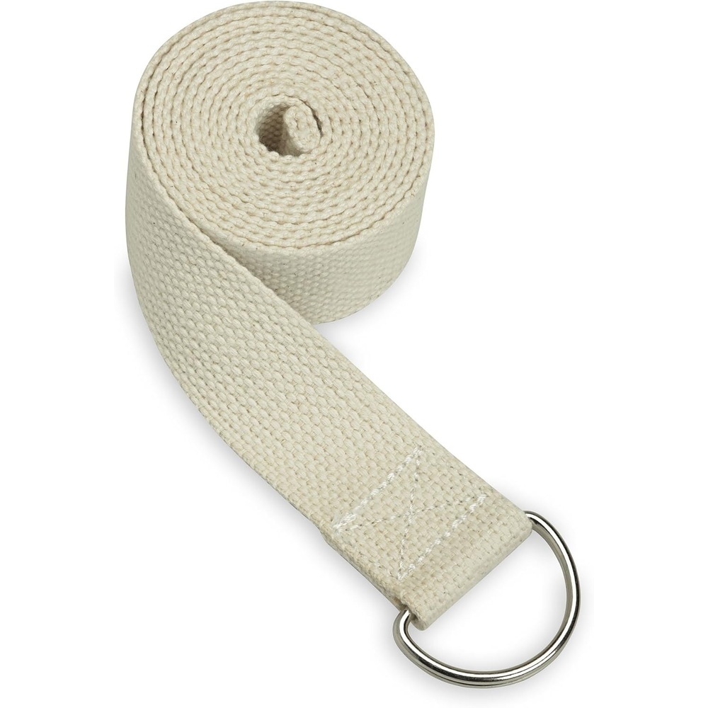image:imageGaiam Yoga Strap Premium Athletic Stretch Band with Adjustable Metal DRing Buckle Loop Exercise amp Fitness Stretching for Yoga Pilates Physical Therapy Dance Gym WorkoutsNatural