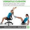 Gaiam Balance Disc Wobble Cushion, 16″, Core Stability Seat | 16″ Diameter | Home & Office Chair Use | Kids Wiggle Seat | Core Stability Training | Non-Slip Base(Grey)