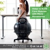Gaiam Classic Balance Ball Chair, Stability Seat (Black) | 52cm stability ball chair builds core strength while you sit. Includes pump & exercise guide.(Ultimate Black)