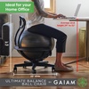 Gaiam Classic Balance Ball Chair, Stability Seat (Black) | 52cm stability ball chair builds core strength while you sit. Includes pump & exercise guide.(Ultimate Black)