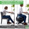 Gaiam Classic Balance Ball Chair, Stability Seat (Black) | 52cm stability ball chair builds core strength while you sit. Includes pump & exercise guide.(Ultimate Black)