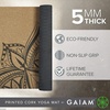 Gaiam Cork Yoga Exercise Mat | Natural Sustainable Cork Resists Sweat and Odors | Non-Slip TPE Backing Prevents Slipping| Great for Hot Yoga, Pilates, Fitness Working Out (68″ x 24″)(Print)