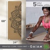 Gaiam Cork Yoga Exercise Mat | Natural Sustainable Cork Resists Sweat and Odors | Non-Slip TPE Backing Prevents Slipping| Great for Hot Yoga, Pilates, Fitness Working Out (68″ x 24″)(Print)