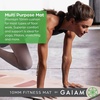 Gaiam Extra-Thick Yoga Fitness Mat and Exercise Mat with Non-Slip Texture and Easy Carry Strap(Purple)