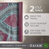 Gaiam Foldable Yoga Mat, 2mm Icy Paisley(Be Free)