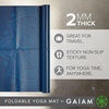 Gaiam Foldable Yoga Mat, 2mm Icy Paisley(Blue Sundial)