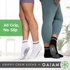 Gaiam Grippy Crew Socks with Silicone Grip Non-Slip Socks for Pilates, Yoga, Barre & Dance | Cotton Blend | 2-Pack or 3-Pack(3 Pack – Solid Black)