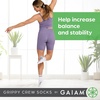 Gaiam Grippy Crew Socks with Silicone Grip Non-Slip Socks for Pilates, Yoga, Barre & Dance | Cotton Blend | 2-Pack or 3-Pack(3 Pack – Solid Black)