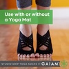 Gaiam Grippy Studio Yoga Socks, Non-Slip, Open-Toe, One Size | Toeless Design | Silicone Dot Grip | Yoga, Pilates & Barre | Travel-Ready | Fits Women’s Shoe 5-10(Black)