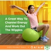 Gaiam Kids Peanut Ball Chair, Flexible Seating for Classroom | Active Bounce Seat | Wiggly Kids | Core Engagement | Ball Chair(Lime Green)