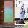 Gaiam Kids Printed Yoga Mat, Non-Toxic, Fun Design, 3mm | Ages 5-8 | Textured Non-Slip Surface | 6P-Free PVC | 60″L x 24″W | Downloadable Kids Yoga Class(Metallic Mermaid)