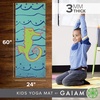 Gaiam Kids Printed Yoga Mat, Non-Toxic, Fun Design, 3mm | Ages 5-8 | Textured Non-Slip Surface | 6P-Free PVC | 60″L x 24″W | Downloadable Kids Yoga Class(Seahorse)