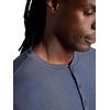 Gaiam Men’s Bliss Balance Short Sleeve Henley Top(Cool Grey)
