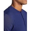 Gaiam Men’s Bliss Balance Short Sleeve Henley Top(Medieval Blue)