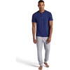 Gaiam Men’s Bliss Balance Short Sleeve Henley Top(Medieval Blue)