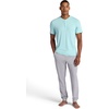 Gaiam Men’s Bliss Balance Short Sleeve Henley Top(Pastel Turq)