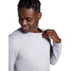 Gaiam Men’s Breathe Ease Long Sleeve Crewneck Top, Standard Fit, Stretch Heavyweight Material(Sleet Heather)