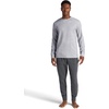 Gaiam Men’s Cozy & Cool Long Sleeve Crewneck Top, Standard Fit, Stretch Midweight Micro Waffle Jacquard Material(Sleet Heather)