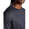 Gaiam Men’s Everyday Basic Crewneck Top, Standard Fit, Stretch Midweight Material(Black Heather)