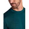 Gaiam Men’s Everyday Basic Crewneck Top, Standard Fit, Stretch Midweight Material(Deep Teal Heather)