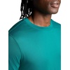 Gaiam Men’s Everyday Basic Crewneck Top, Standard Fit, Stretch Midweight Material(Quetzal Green)