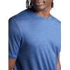 Gaiam Men’s Everyday Basic Crewneck Top, Standard Fit, Stretch Midweight Material(True Navy Heather)