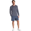 Gaiam Men’s Everyday Basic Long Sleeve Crewneck Top, Standard Fit, Stretch Midweight Material(Ebony Heather)