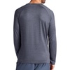 Gaiam Men’s Everyday Basic Long Sleeve Crewneck Top, Standard Fit, Stretch Midweight Material(Ebony Heather)