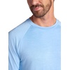Gaiam Men’s Everyday Basic Long Sleeve Crewneck Top, Standard Fit, Stretch Midweight Material(Placid Blue Heather)