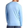 Gaiam Men’s Everyday Basic Long Sleeve Crewneck Top, Standard Fit, Stretch Midweight Material(Placid Blue Heather)