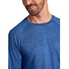 Gaiam Men’s Everyday Basic Long Sleeve Crewneck Top, Standard Fit, Stretch Midweight Material(True Navy Heather)