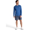 Gaiam Men’s Everyday Basic Long Sleeve Crewneck Top, Standard Fit, Stretch Midweight Material(True Navy Heather)