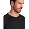 Gaiam Men’s Everyday Basic Raglan Top, Standard Fit, Stretch Midweight Jersey Material(Black)