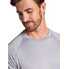 Gaiam Men’s Everyday Basic Raglan Top, Standard Fit, Stretch Midweight Jersey Material(Sleet)