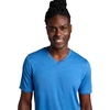 Gaiam Mens Everyday Basic V-Neck Top, Standard Fit, Stretch Midweight Material(Federal Blue Heather)